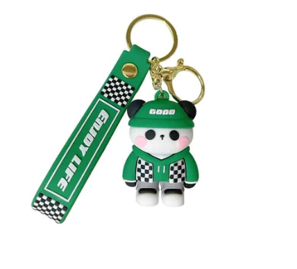 Checker panda keychain